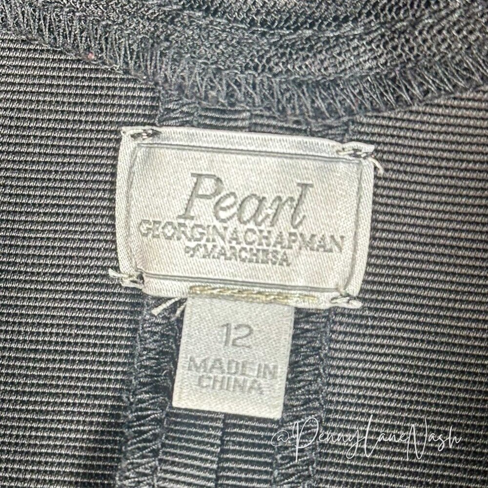 Pearl by Georgina Chapman Rosette Mini Dress Black - Picture 11 of 12